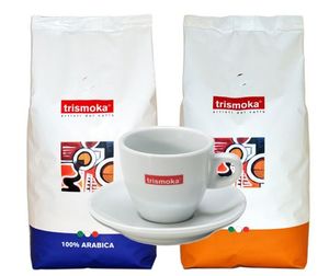 Trismoka koffiebonen 2KG + Gratis Cappuccino tas