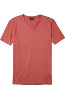 OLYMP Casual Regular Fit T-Shirt V-hals rozenhout, Effen