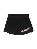 Moschino Kids short en coton stretch à logo imprimé - Noir