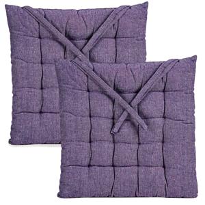 Stoelkussen Decorama - 2x - binnen/buiten - paars - 40 x 40 x 5cm - polyester
