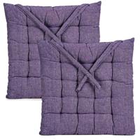 Stoelkussen Decorama - 2x - binnen/buiten - paars - 40 x 40 x 5cm - polyester Stoelkussen Decorama - 2x - binnen/buiten - paars - 40 x 40 x 5cm - polyester