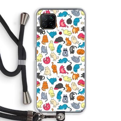 Kleurrijke katten: Huawei P40 Lite Transparant Hoesje met koord