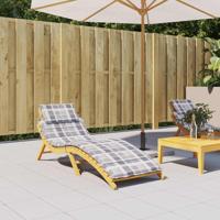 VidaXL Ligbedkussen 186x58x4 cm oxford stof ruitpatroon grijs