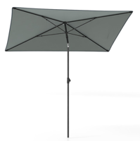 Zonnescherm Balkon 210 x 140 cm Balkonparasol Rechthoekig Tuinparasol aan Beide Zijden 30° Kantelbaar Grijs