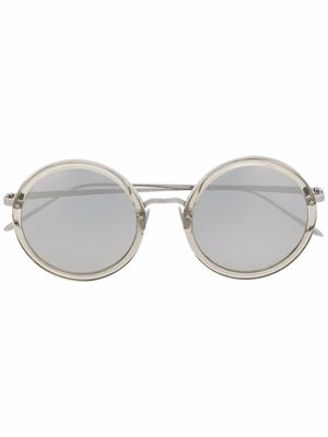 Linda Farrow lunettes de soleil Tracy C43 à monture ronde - Or