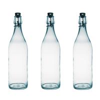 Bormioli Rocco beugelfles/weckfles - 10x - transparant - glas - 1 liter
