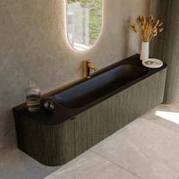 Badmeubel Mondiaz Kurve | 170 cm cm | Meubelkleur Shadow | Wastafelkleur Urban | Solid surface | Wasbak midden spoelbak | 1 kraangat