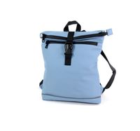 Roltop rugzak Jefferson mat rubber PU licht blauw - thumbnail