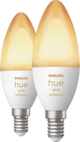 Philips Hue White ambiance Losse kaarslamp E14 duopak - thumbnail