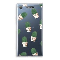 Cactusprint roze: Sony Xperia XZ1 Transparant Hoesje