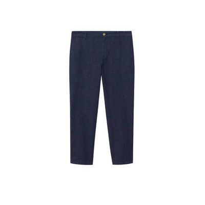 Mango Man geruite slim fit pantalon marine