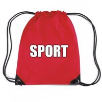 Nylon sport gymtasje rood jongens en meisjes   - - thumbnail