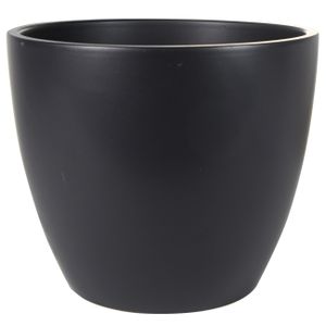 Plantenpot/bloempot in een strakke Scandinavische look zwart Dia 33 cm en Hoogte 28 cm