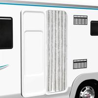 VidaXL Vliegengordijn 56x185 cm chenille lichtgrijs en wit