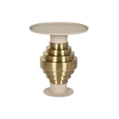 Bijzettafel Home ESPRIT Crème Gouden 46 x 46 x 52 cm