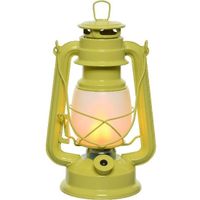 Gele LED licht stormlantaarn 24 cm met vlam effect - thumbnail