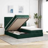 Ottoman bed met matrassen en LED's 160x200cm fluweel