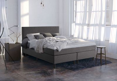 Luna 1-persoonsboxspring Springcrest met geïntegreerde topper Antraciet (140x200 cm)