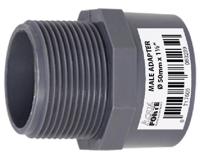 Aquaforte PVC druk Puntstuk met buitendraad 32 mm x 1″ Econo Line 10 ATO