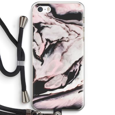 Roze stroom: iPhone 5 / 5S / SE Transparant Hoesje met koord