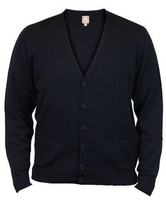 MAERZ Classic Fit Cardigan Marine, Effen