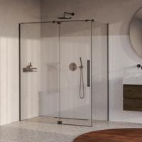 BRAUER Stellar douchecabine met draaideur helder glas 160x80x200 omkeerbaar incl. glascoating PVD gunmetal geborsteld