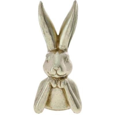 Decoratie beeld paashaas - borstbeeld - goud - polyresin - 20 cm - haas / konijn - paasdecoratie