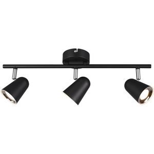 LED Plafondspot - Trion Toluno - 9W - Warm Wit 3000K - 3-lichts - Rechthoek - Mat Zwart - Kunststof