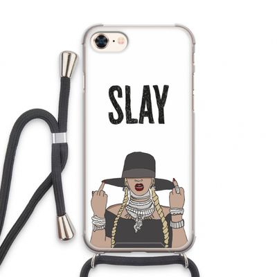 Slay All Day: iPhone 8 Transparant Hoesje met koord