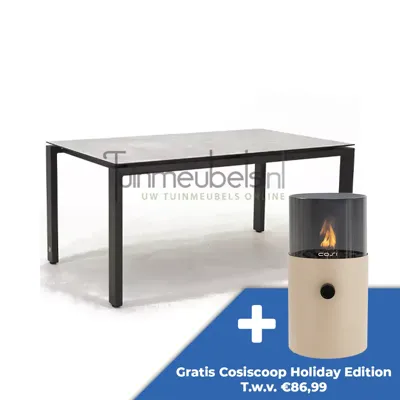 Tuintafel Goa HPL 160 x 95 cm lichtgrijs