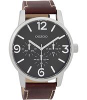 OOZOO Timepieces Horloge Roodbruin/Zwart | C9652 - thumbnail