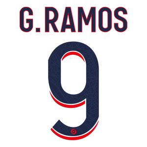G.Ramos 9 (Officiële Paris Saint Germain Away Bedrukking 2023-2024)