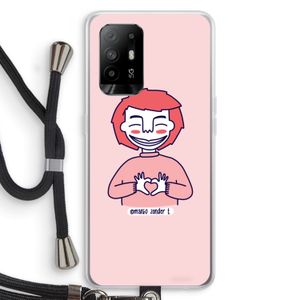 Hartje: Oppo A94 5G Transparant Hoesje met koord