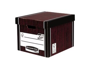 Bankers Box  premium hoge opbergdoos, ft 33 x 29,8 x 38,1 cm, houtnerf