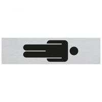 Bord Alulook Heren symbool staand - 165x44 mm zelfklevend.