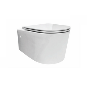 Wandcloset Wiesbaden Flow Rimless met Flatline Toiletzitting Wit