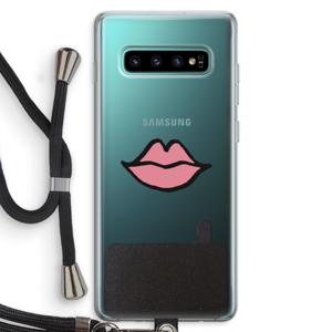 Kusje: Samsung Galaxy S10 Plus Transparant Hoesje met koord