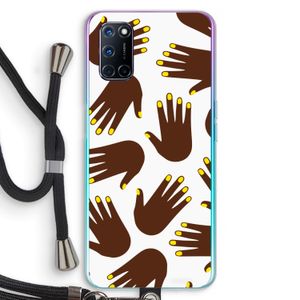 Hands dark: Oppo A92 Transparant Hoesje met koord