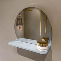 MONDIAZ SPOT spiegel rond 30cm met Spiegelplanchet kleur Clay.