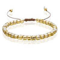 Memphis Bohemia Kralen Armband - 4mm Kristal Glas Geel