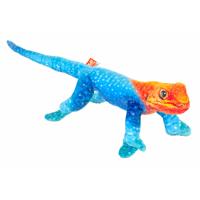 Wild Republic Hagedis knuffel - pluche - blauw/oranje - 35 cm - knuffeldier - gekko