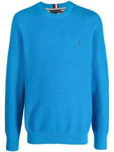 Tommy Hilfiger pull gaufré en coton - Bleu