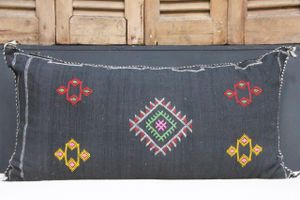 Kussen uit Marokko zwart 100cm x 50cm incl vulling nr. 44117