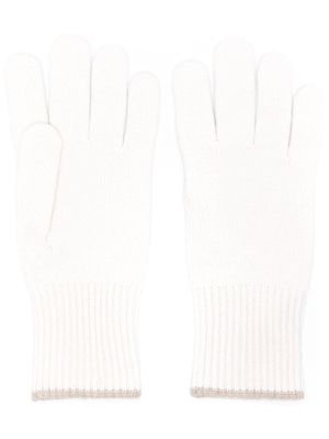Brunello Cucinelli gants à bords contrastants - Blanc