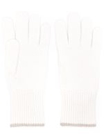 Brunello Cucinelli gants à bords contrastants - Blanc