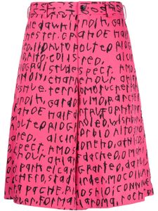 Comme des Garçons Homme Plus short en laine à imprimé graphique - Rose