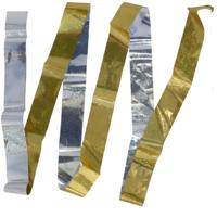 Gerimport Dans / turn lint - geel / zilver - 44 cm - glanzend - gymnastiek speelgoed