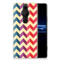 Sony Xperia Pro-I | TPU bumper | Zigzag Multi Color