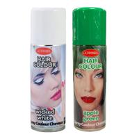 Set van 2x kleuren haarverf/haarspray van 125 ml - Groen en Wit