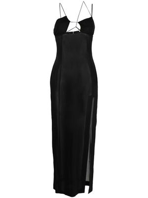 Nensi Dojaka robe courte asymétrique à effet de transparence - Noir